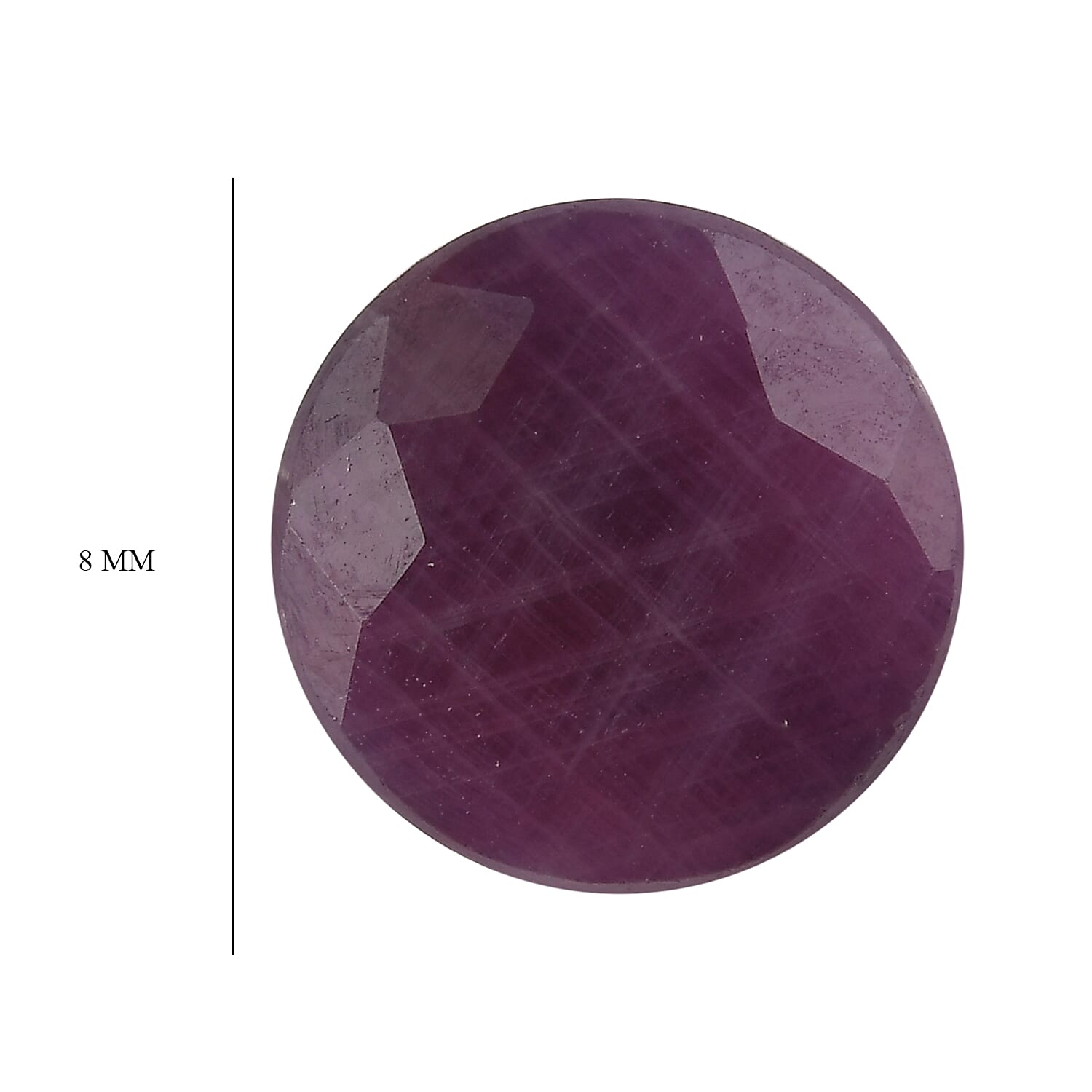 Raipur Ruby Round 8 mm Gemstone, 2.81 Ct