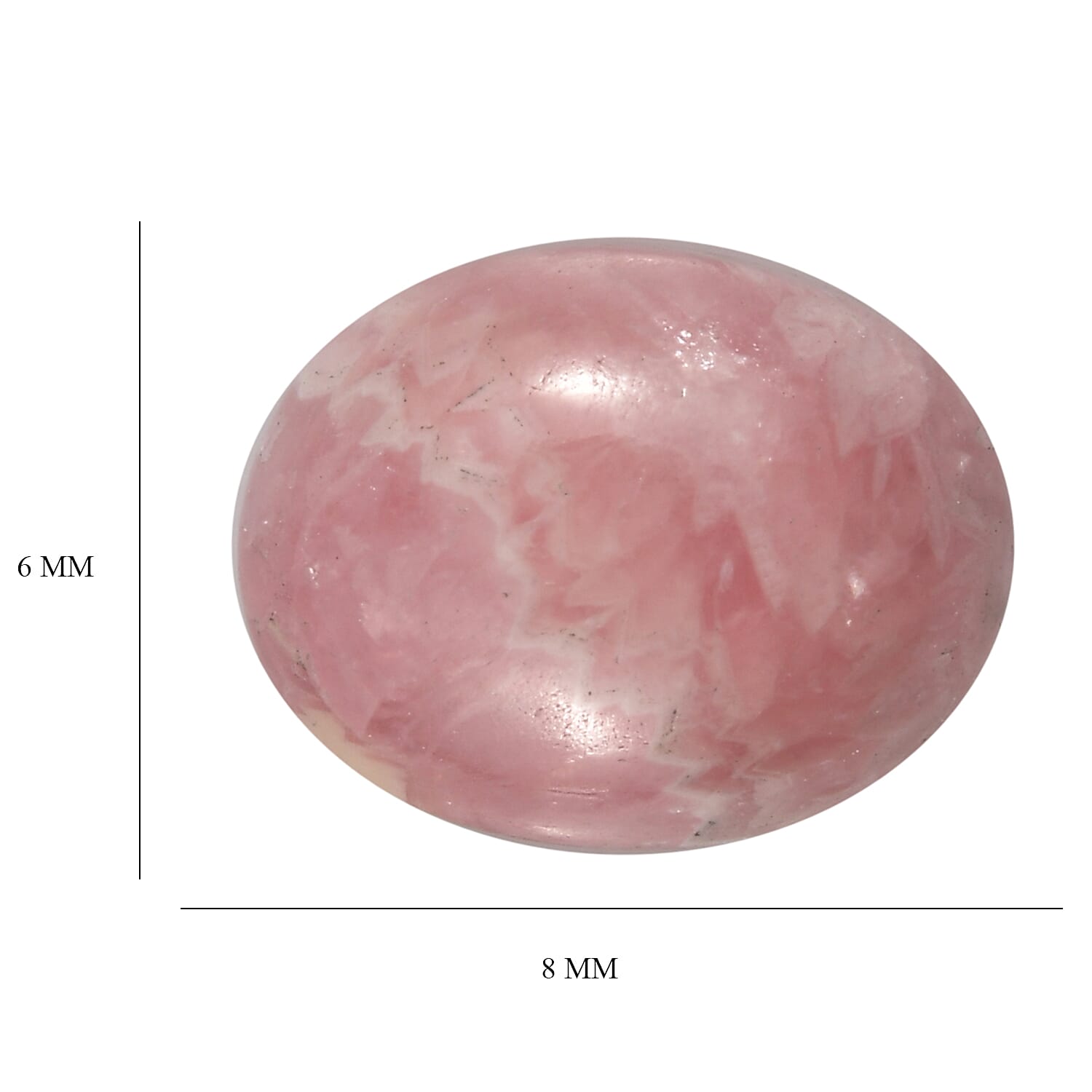 Rhodochrosite Oval Cut Cut 8X6 mm Gemstone, 1.50 Ct