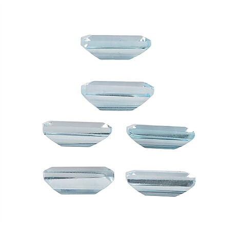 Set Of 6 Skyblue Topaz Baguette 6X3 mm Gemstone, 2.74 Ct