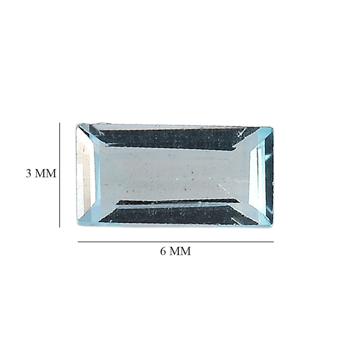 Set Of 6 Skyblue Topaz Baguette 6X3 mm Gemstone, 2.74 Ct