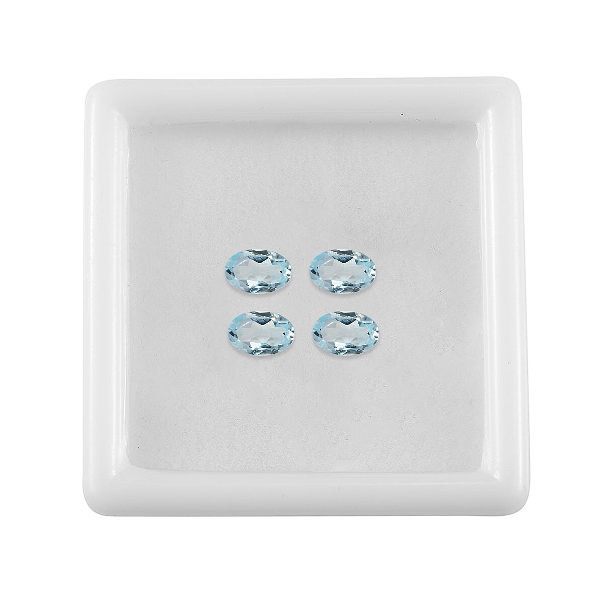 Set Of 4 Skyblue Topaz Oval Cut Cut 6X4 mm Gemstone, 2.16 Ct