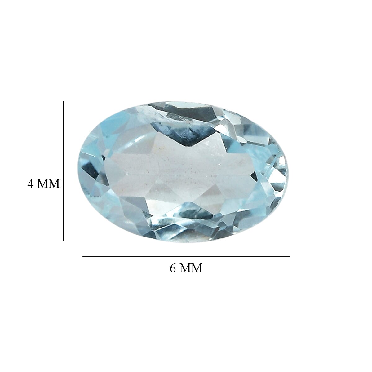 Set Of 4 Skyblue Topaz Oval Cut Cut 6X4 mm Gemstone, 2.16 Ct