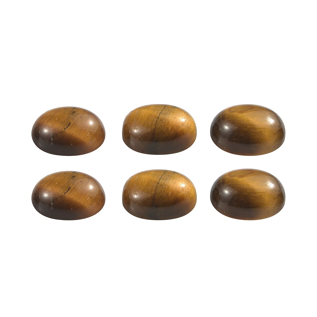Set Of 6 Tigers Eye Oval Cut Cut 8X6 mm Gemstone, 8.11 Ct