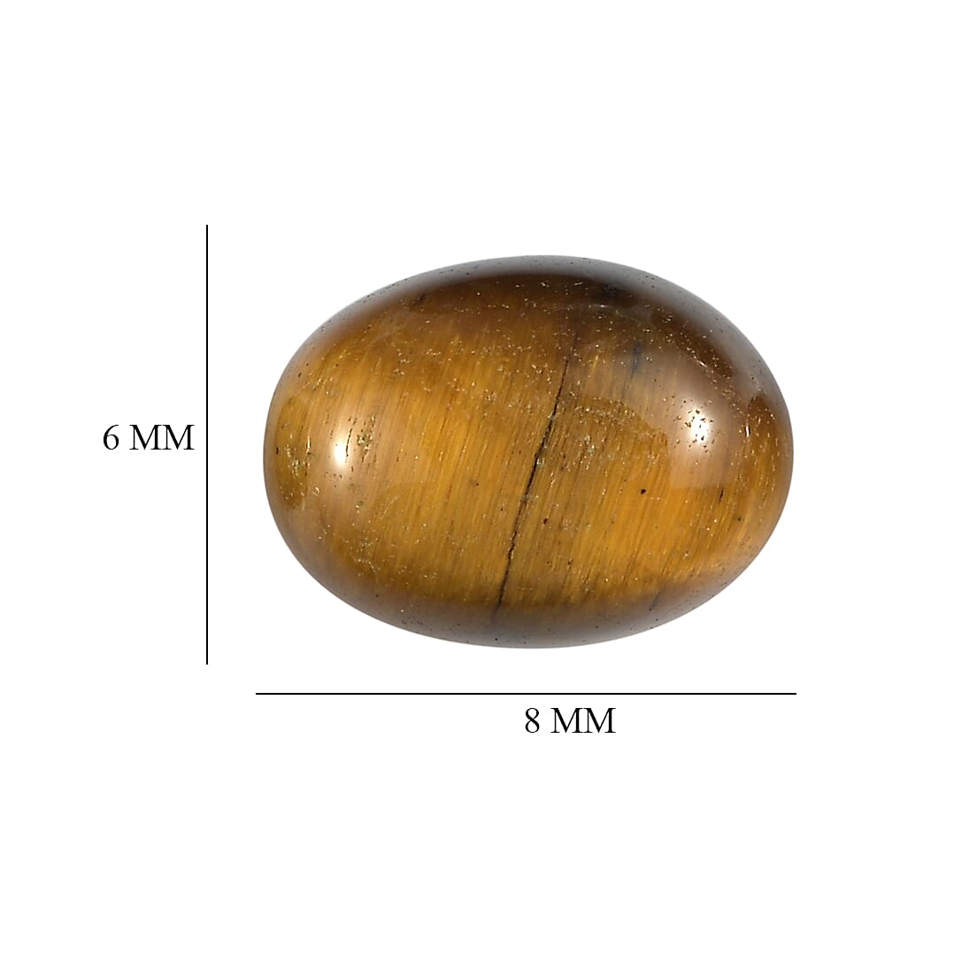 Set Of 6 Tigers Eye Oval Cut Cut 8X6 mm Gemstone, 8.11 Ct