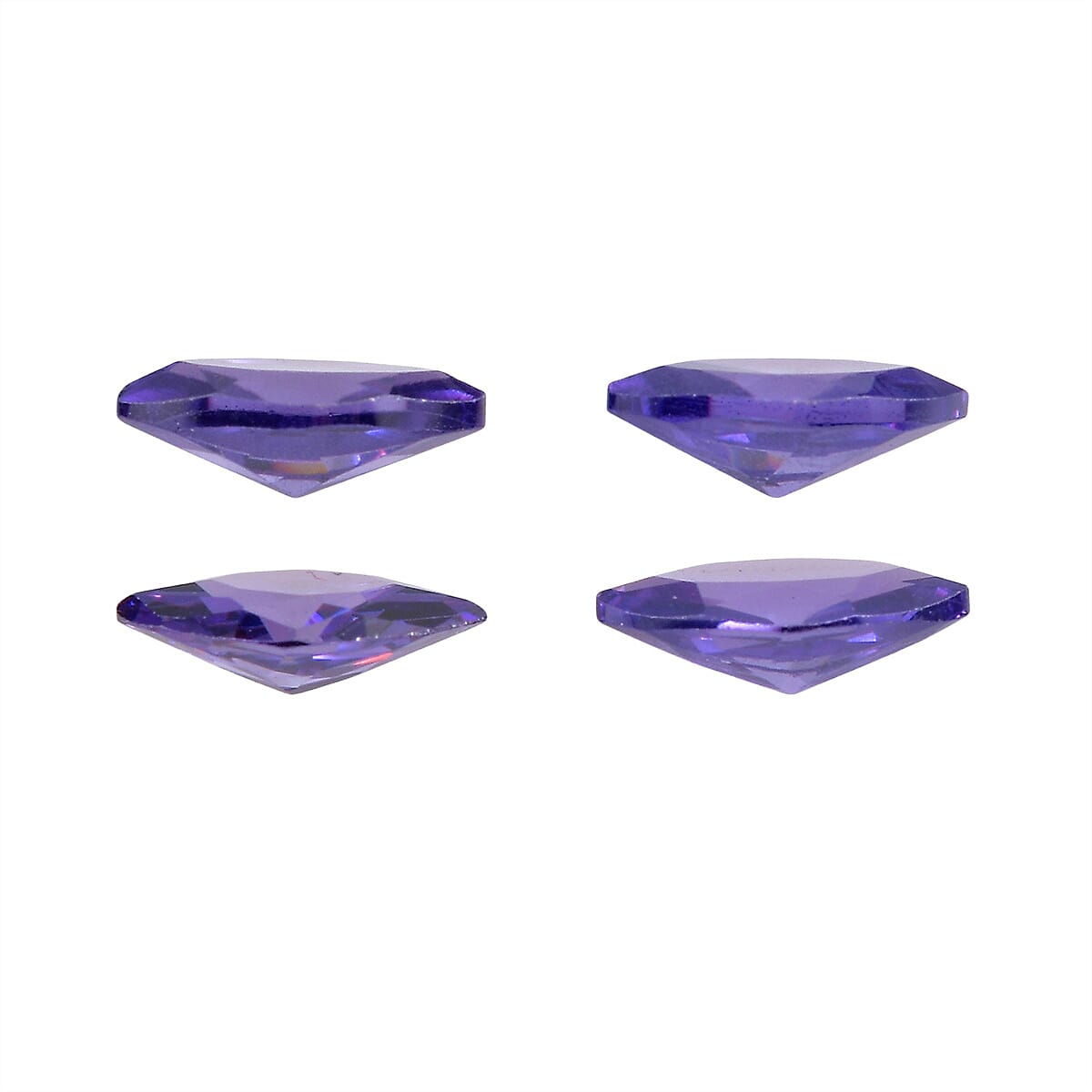 Set Of 4 Blue Cubic Zirconia Marquee 6X3 mm Gemstone, 1.42 Ct