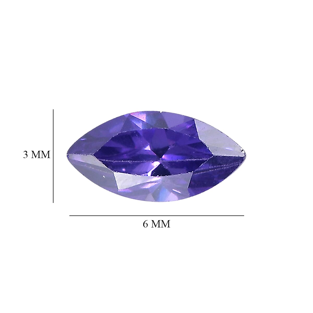 Set Of 4 Blue Cubic Zirconia Marquee 6X3 mm Gemstone, 1.42 Ct