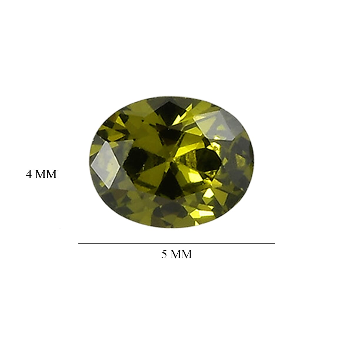 Set Of 8 Peridot Cubic Zirconia Oval Cut Cut 5X4 mm Gemstone, 4.39 Ct