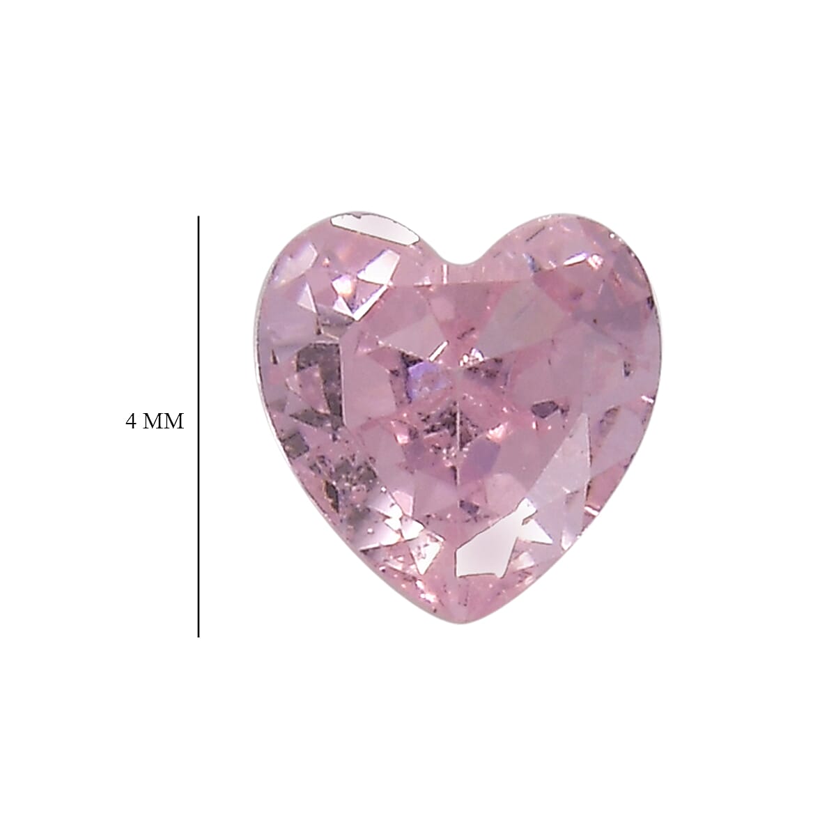 Set Of 3 Pink Cubic Zirconia Heart 4 mm Gemstone, 1.23 Ct