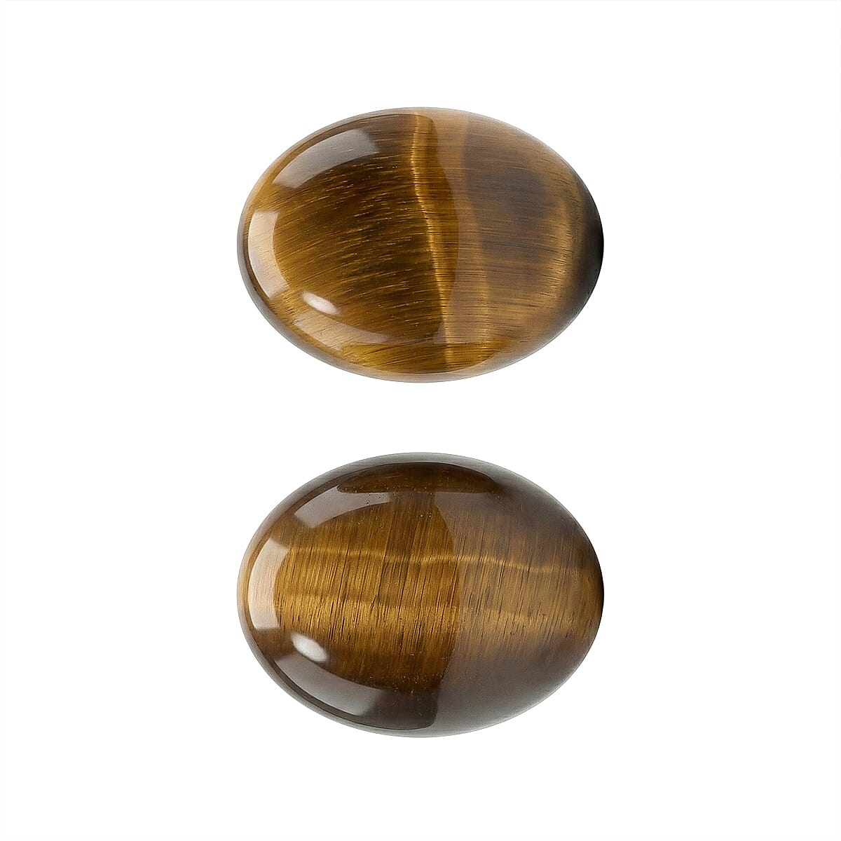 Set Of 2 Tigers Eye Oval Cut Cut 9X7 mm Gemstone, 3.34 Ct