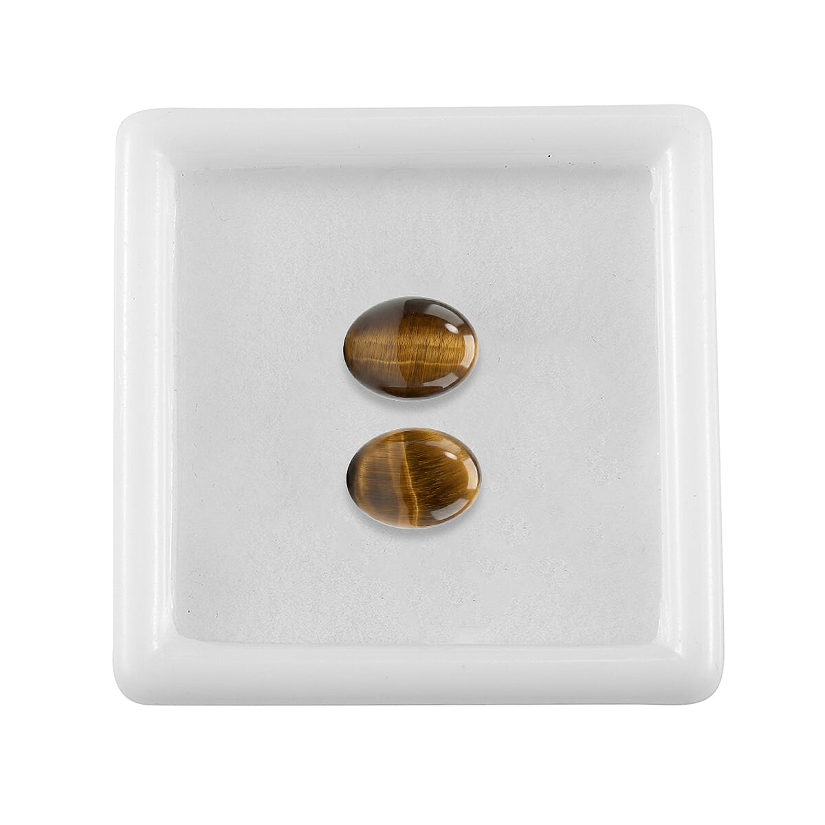 Set Of 2 Tigers Eye Oval Cut Cut 9X7 mm Gemstone, 3.34 Ct