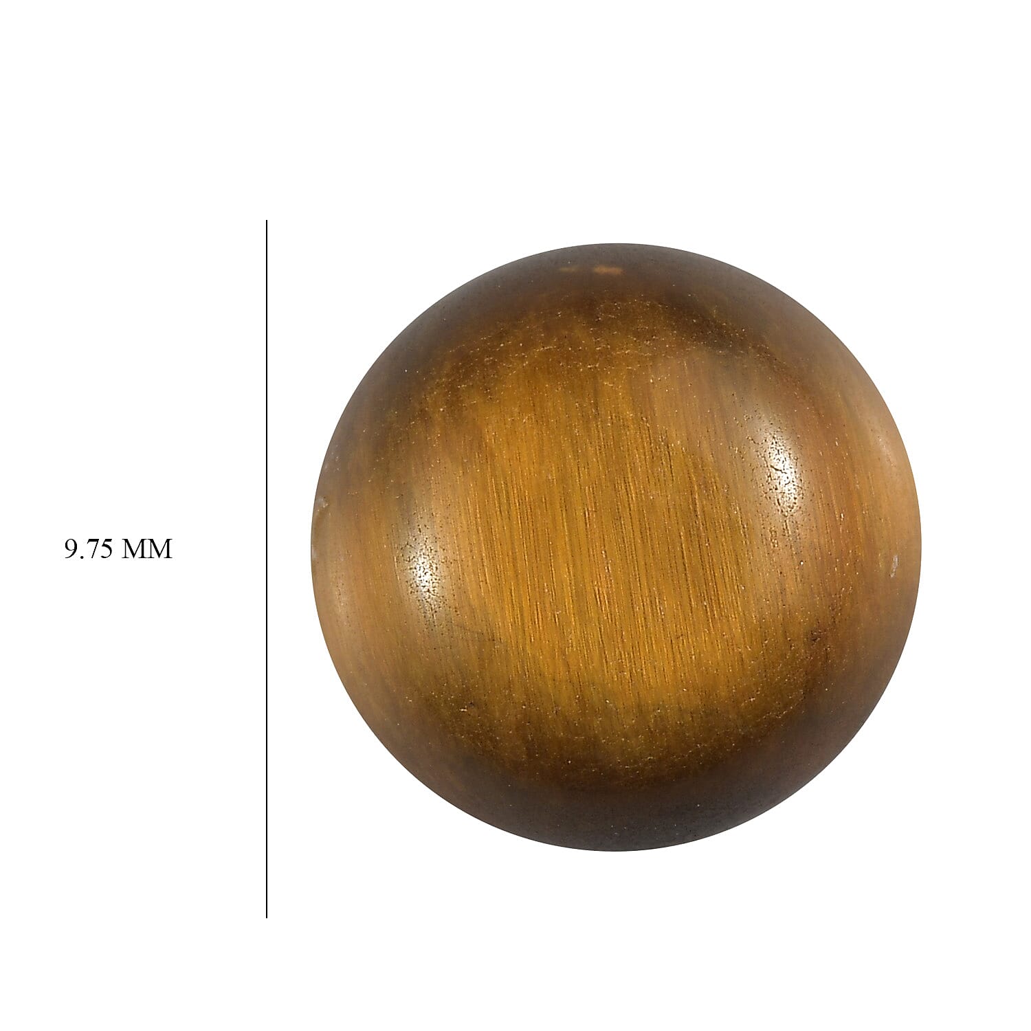 Tigers Eye Round 9.75 mm Gemstone, 3.88 Ct
