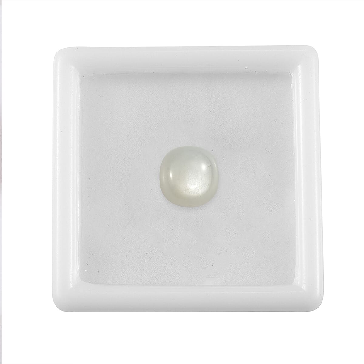 White Moonstone Cushion Cut 9X9 mm Gemstone, 3.48 Ct