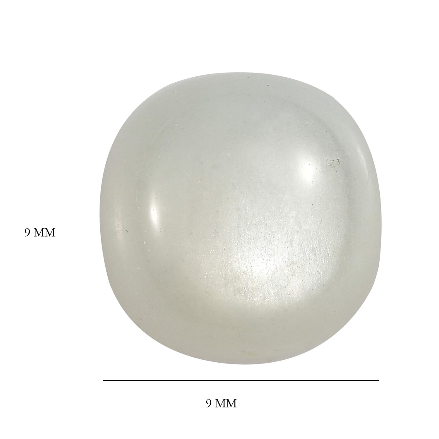 White Moonstone Cushion Cut 9X9 mm Gemstone, 3.48 Ct