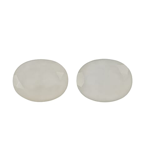Set Of 2 White Moonstone Oval Cut Cut 9X7 mm Gemstone, 3.15 Ct