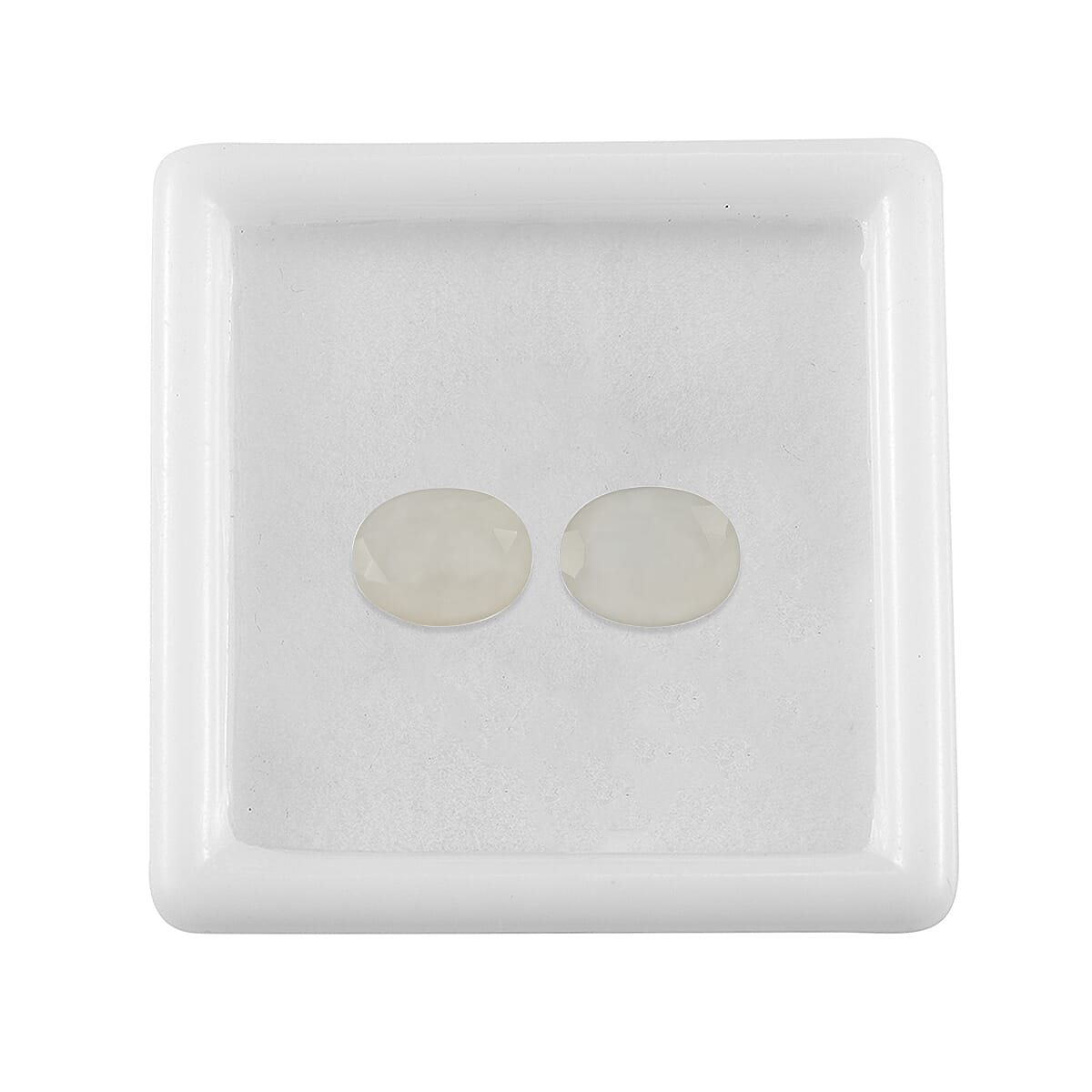 Set Of 2 White Moonstone Oval Cut Cut 9X7 mm Gemstone, 3.15 Ct