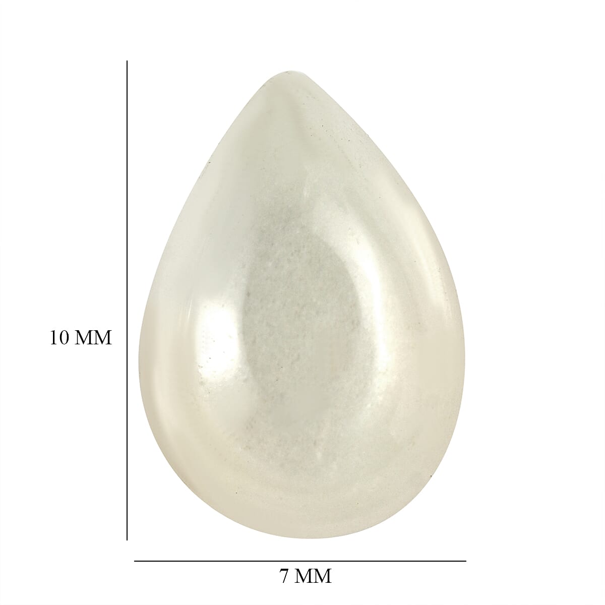 White Moonstone Pear 10X7 mm Gemstone, 2.24 Ct