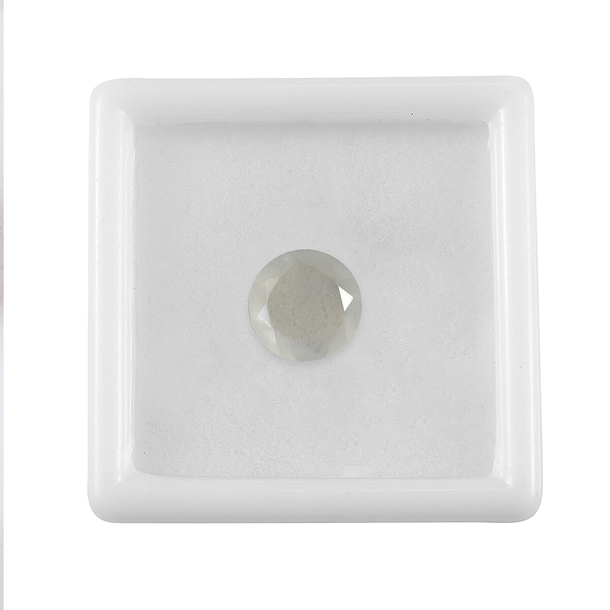 White Moonstone Round 10 mm Gemstone, 2.90 Ct