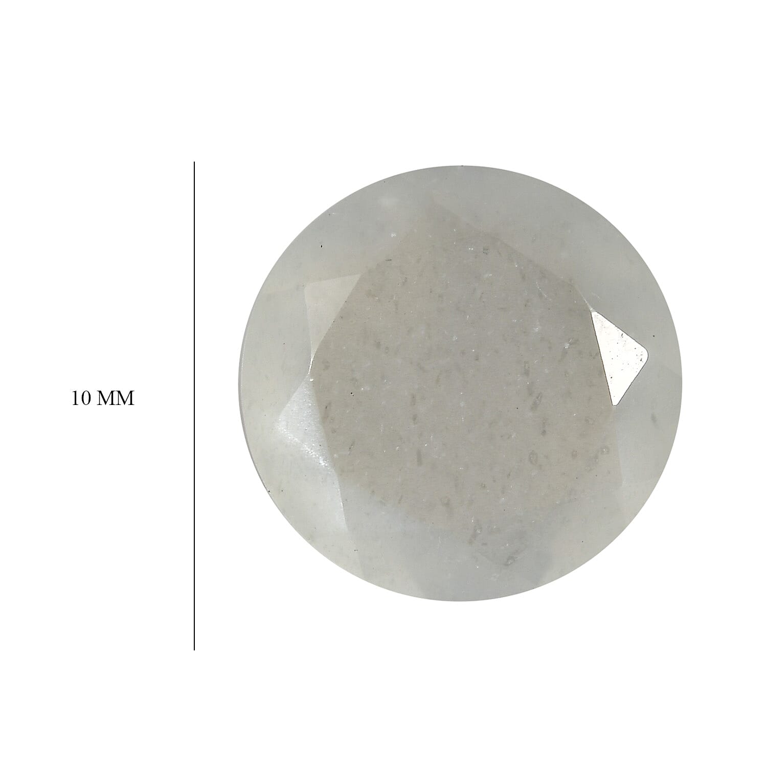 White Moonstone Round 10 mm Gemstone, 2.90 Ct