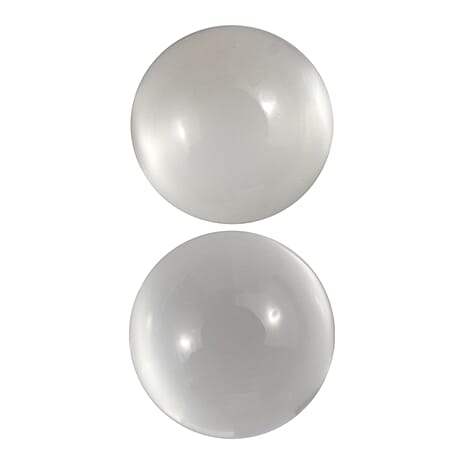 Set Of 2 White Moonstone Round 5 mm Gemstone, 1.14 Ct