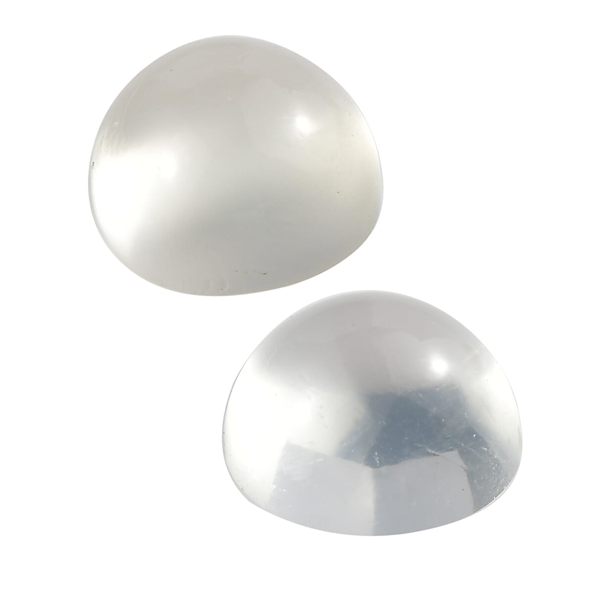 Set Of 2 White Moonstone Round 5 mm Gemstone, 1.14 Ct