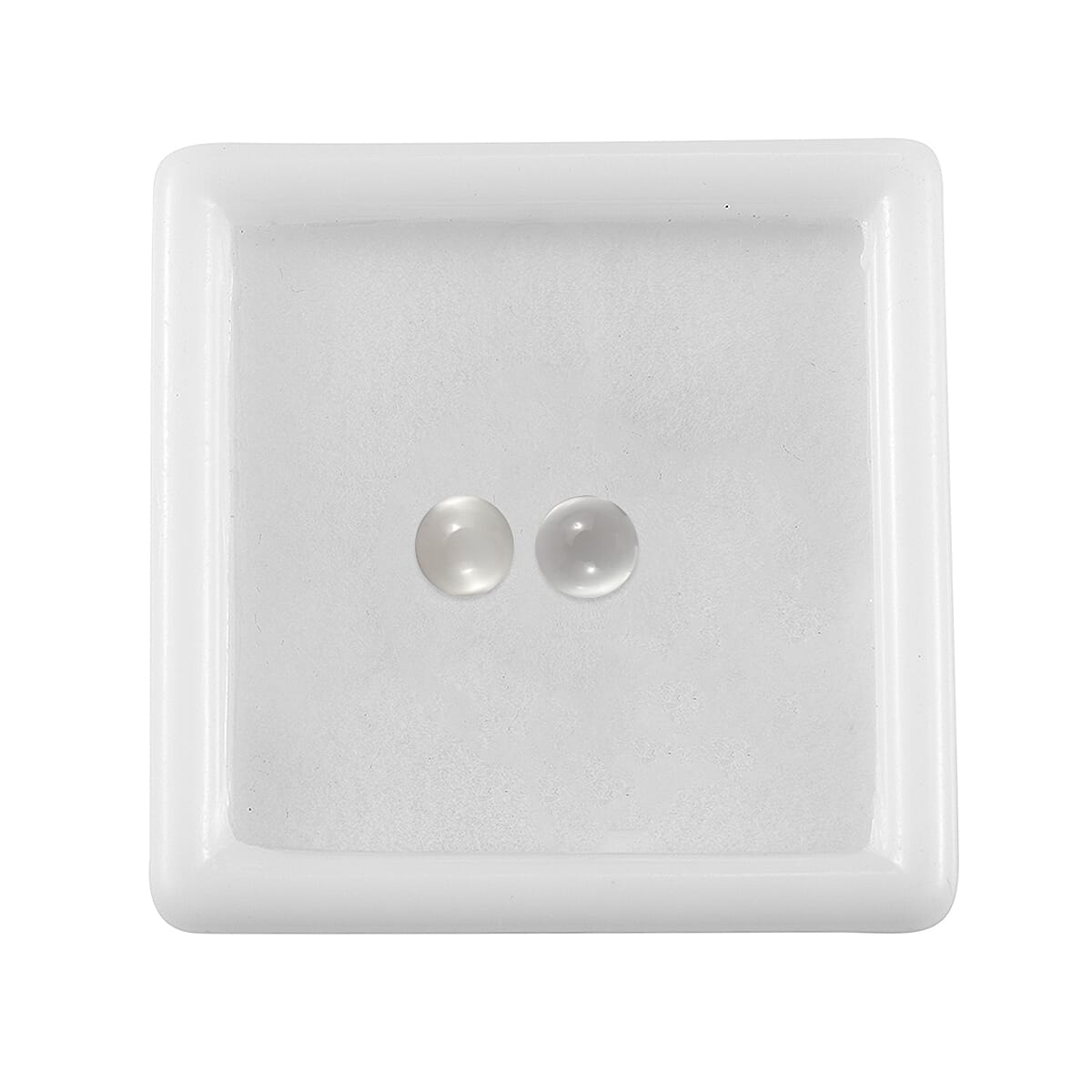 Set Of 2 White Moonstone Round 5 mm Gemstone, 1.14 Ct