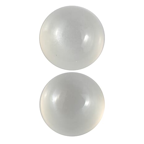 Set Of 2 White Moonstone Round 6 mm Gemstone, 1.97 Ct