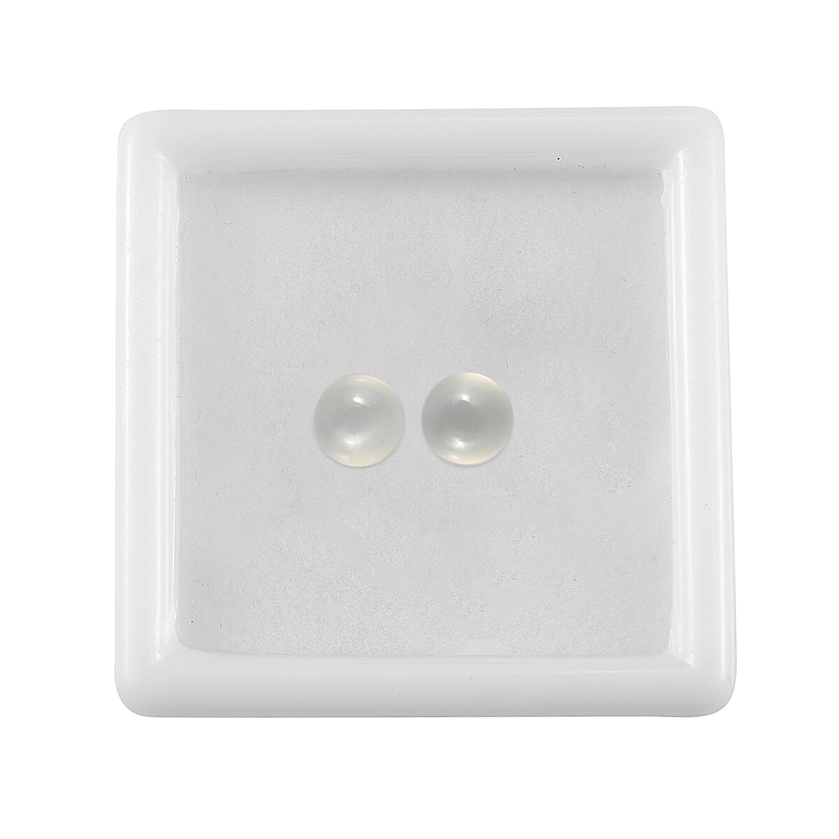 Set Of 2 White Moonstone Round 6 mm Gemstone, 1.97 Ct
