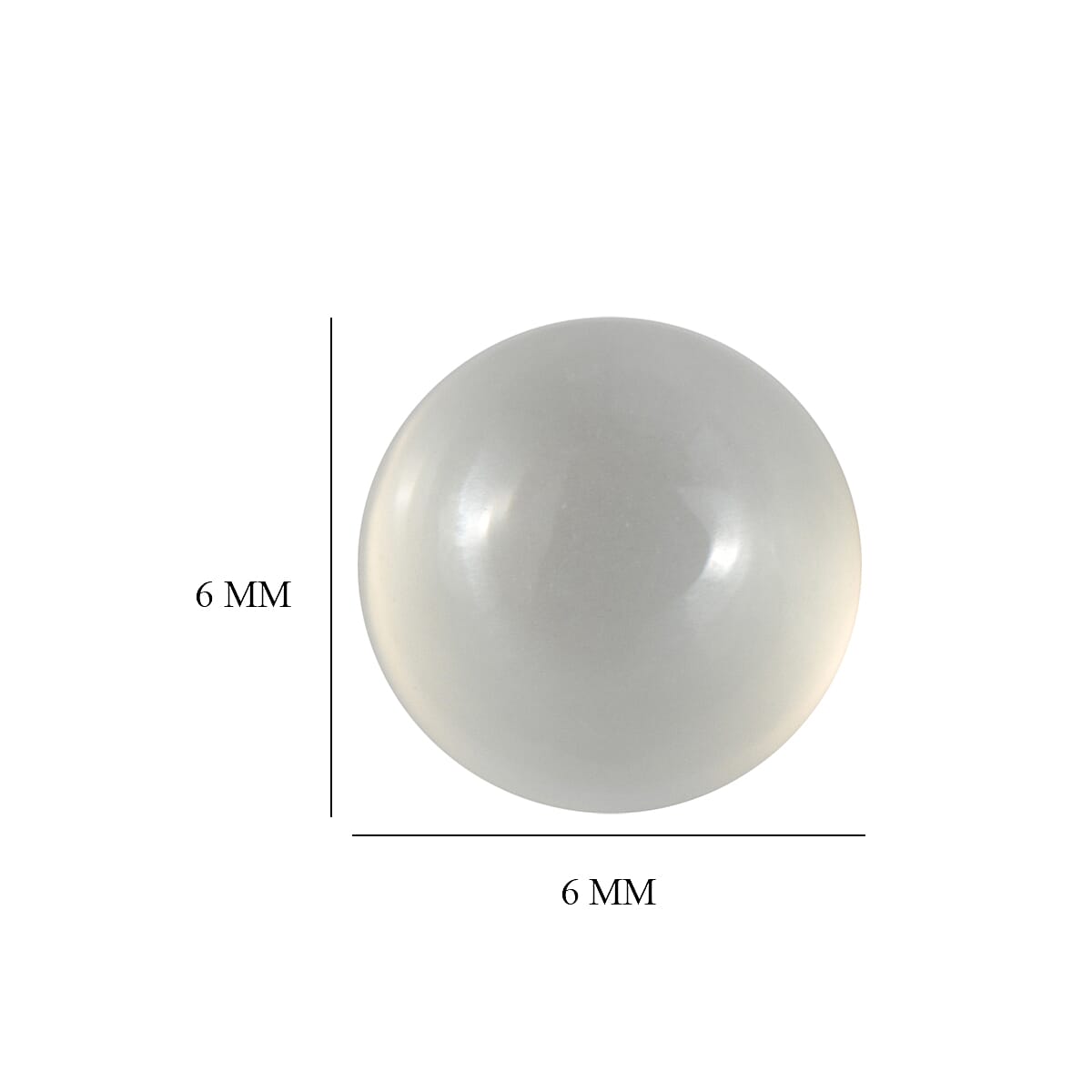 Set Of 2 White Moonstone Round 6 mm Gemstone, 1.97 Ct