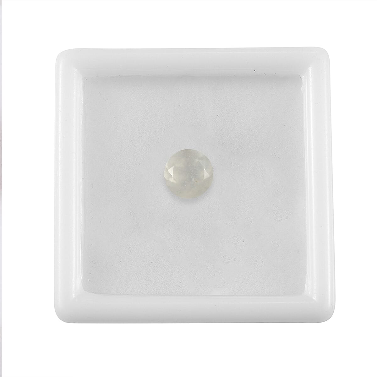 White Moonstone Round 7 mm Gemstone, 1.21 Ct
