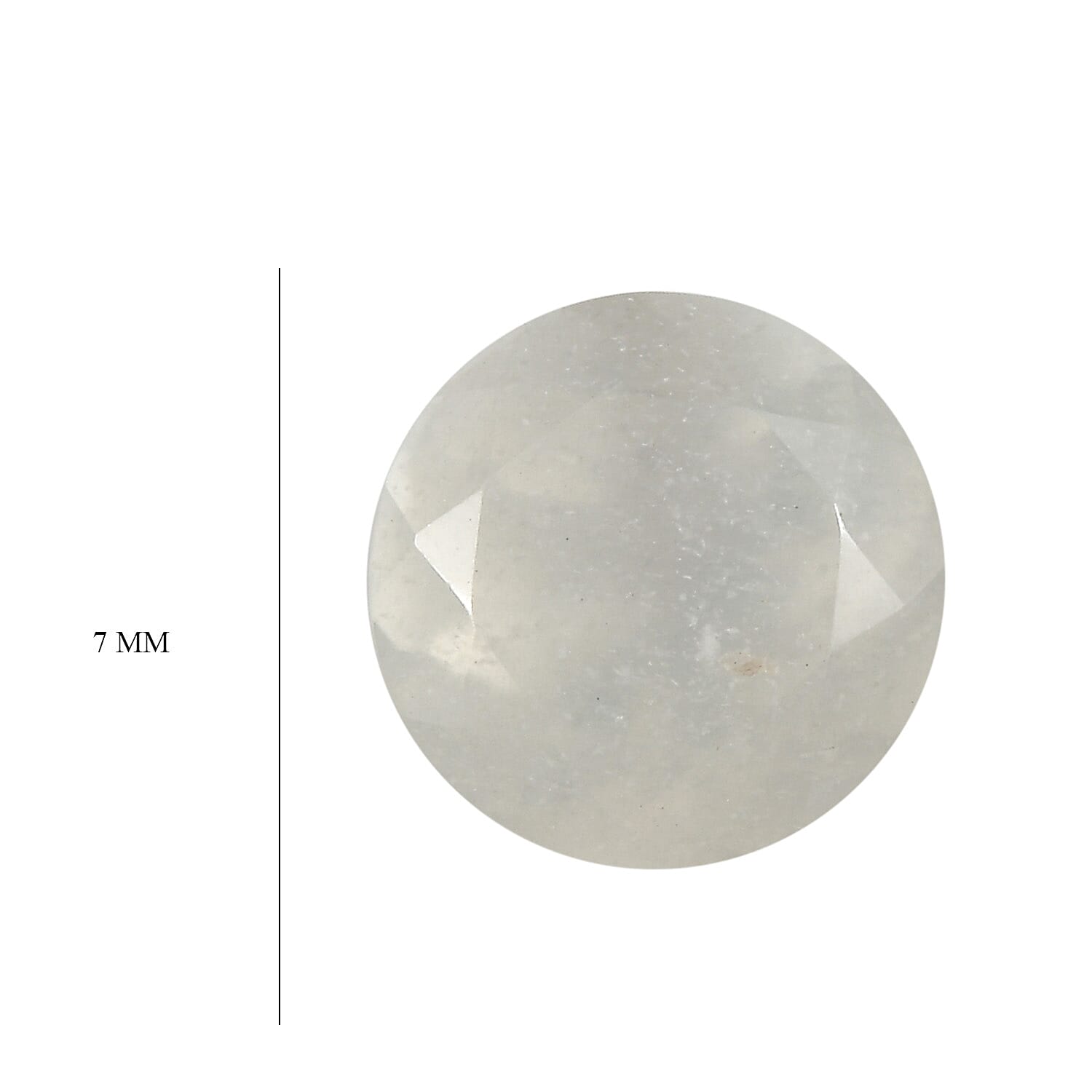White Moonstone Round 7 mm Gemstone, 1.21 Ct