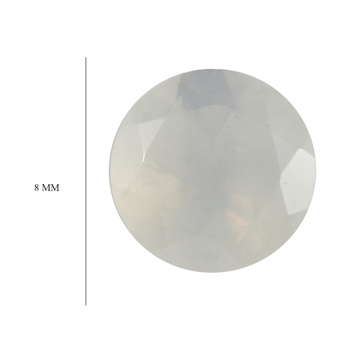 White Moonstone Round 8 mm Gemstone, 1.59 Ct