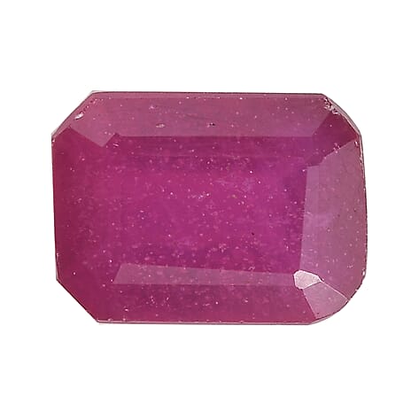 Fissure Filled Ruby Octagon 7X5 mm Gemstone, 1.30 Ct