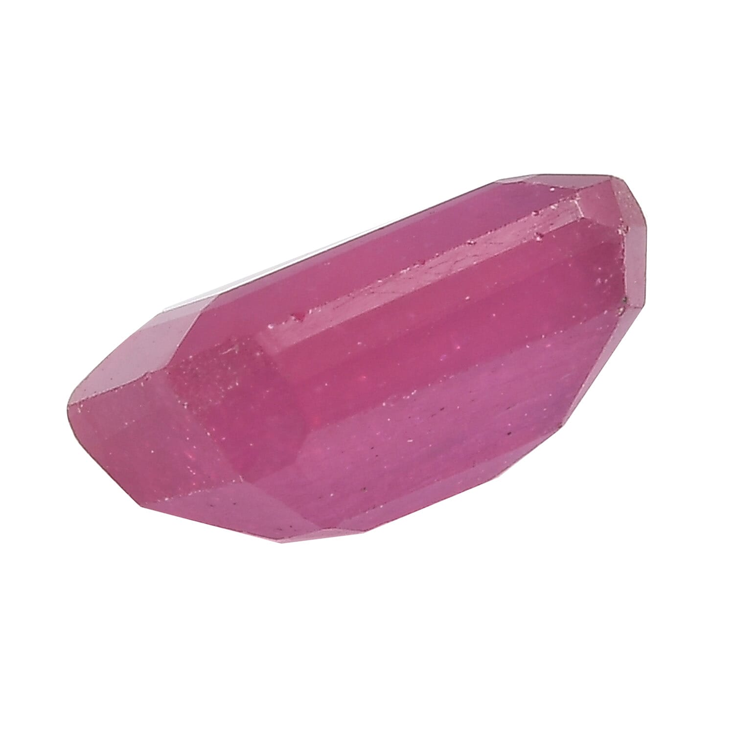 Fissure Filled Ruby Octagon 7X5 mm Gemstone, 1.30 Ct
