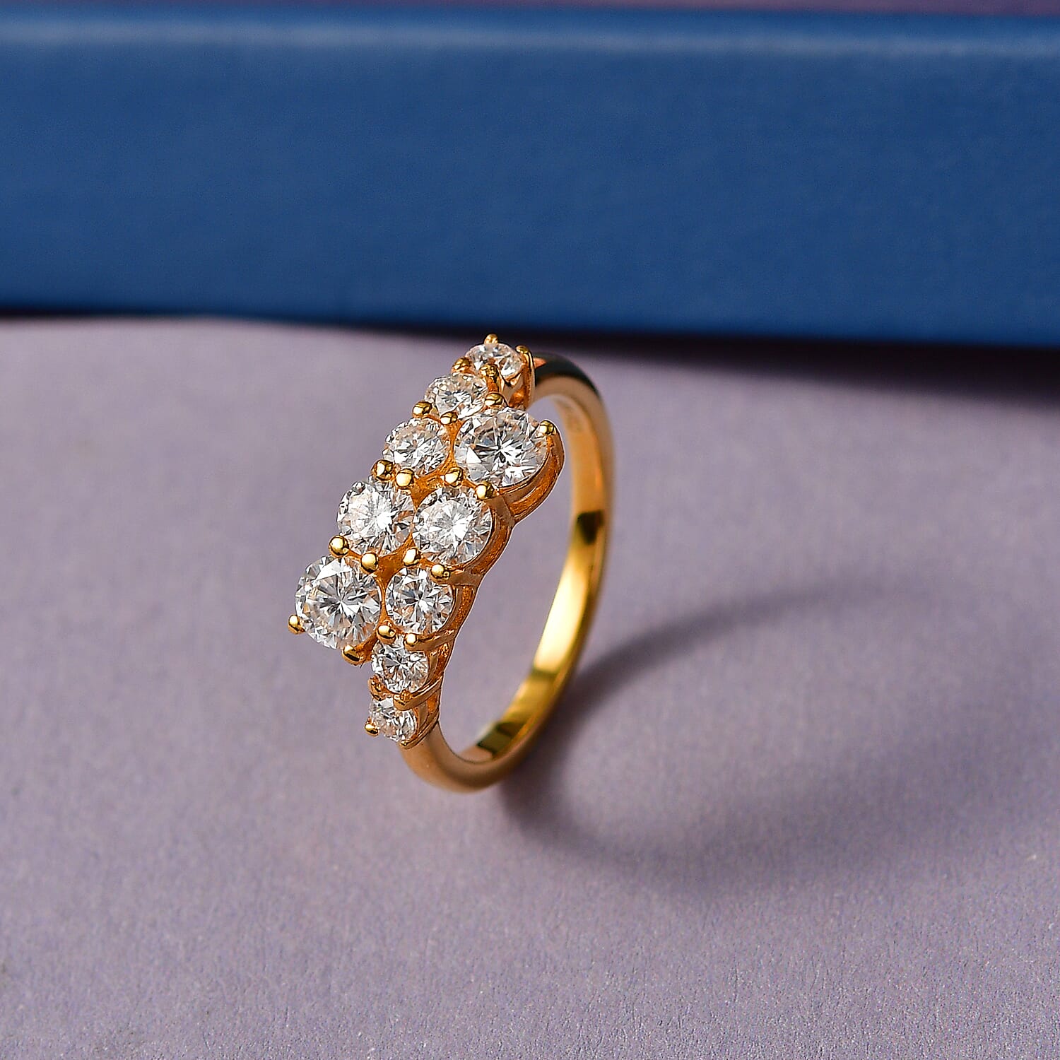 D'Joy Moissanite Bypass Ring in Sterling Silver