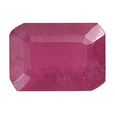 Fissure Filled Ruby Octagon 7X5 mm Gemstone, 1.38 Ct