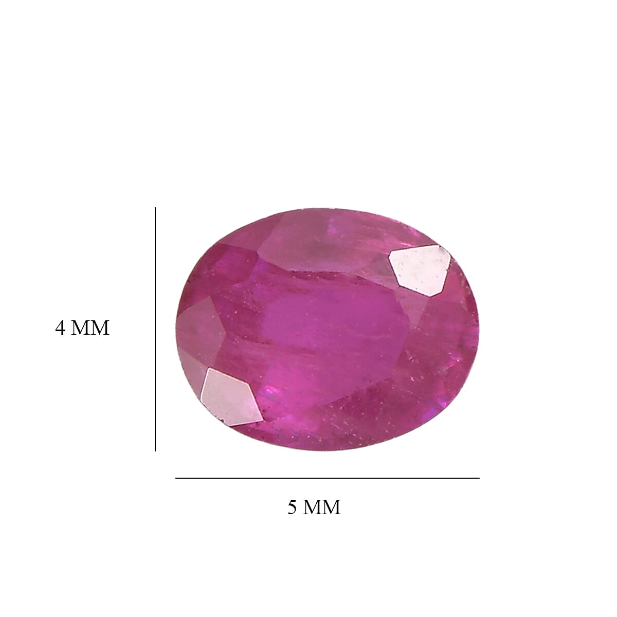 Set Of 3 Fissure Filled Ruby Oval Cut Cut 5X4 mm Gemstone, 1.68 Ct