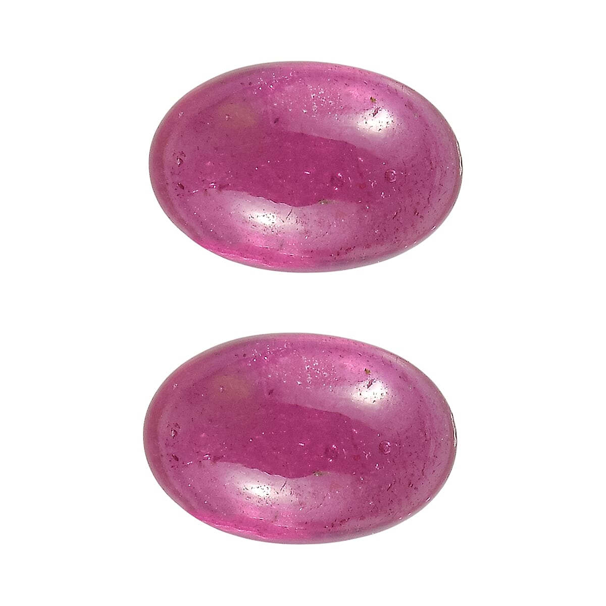 Set Of 2 Fissure Filled Ruby Oval Cut Cut 6X4 mm Gemstone, 1.34 Ct