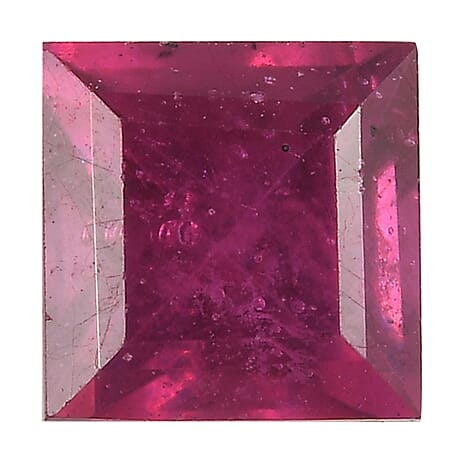 Fissure Filled Ruby Square 5 mm Gemstone, 0.90 Ct