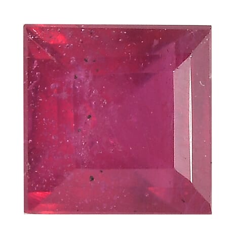 Fissure Filled Ruby Square 5 mm Gemstone, 0.90 Ct