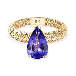 9K Yellow Gold Tanzanite Solitaire Ring 2.00 Ct.