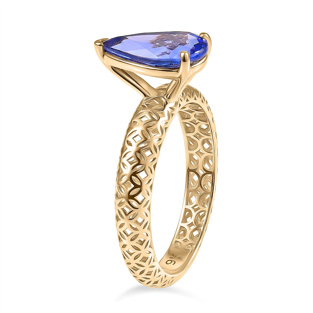 9K Yellow Gold Tanzanite Solitaire Ring 2.00 Ct.