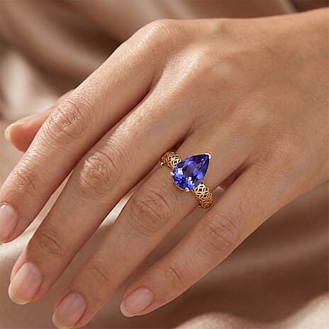 9K Yellow Gold Tanzanite Solitaire Ring 1.91 Ct.