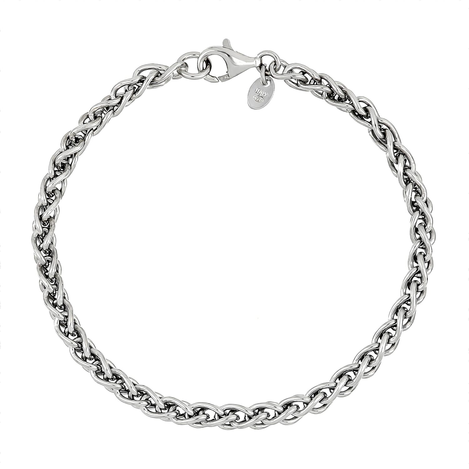 La Bella Fine Italian Jewellery - Sterling Silver Bracelet (Size - 7.5) with Lobster Clasp
