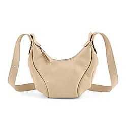 Genuine Leather 2-in-1 Slouchy Crescent Hobo & Convertible Crossbody Shoulder Bag - Yellow