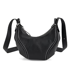 Genuine Leather 2-in-1 Slouchy Crescent Hobo & Convertible Crossbody Shoulder Bag - Yellow