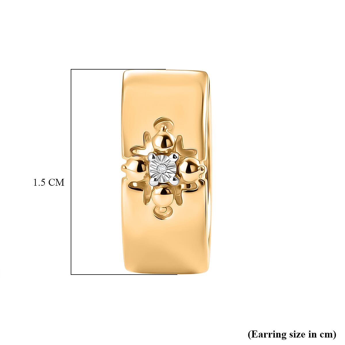 EverTrue - White Diamond Full Hoop Earring in Yellow Gold Tone