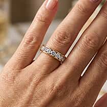 Luxuriant 9K Yellow Gold SGL Certified VS-EF Lab Grown Diamond Band Ring 2.00 Ct, Gold Wt. 3.60 Gms