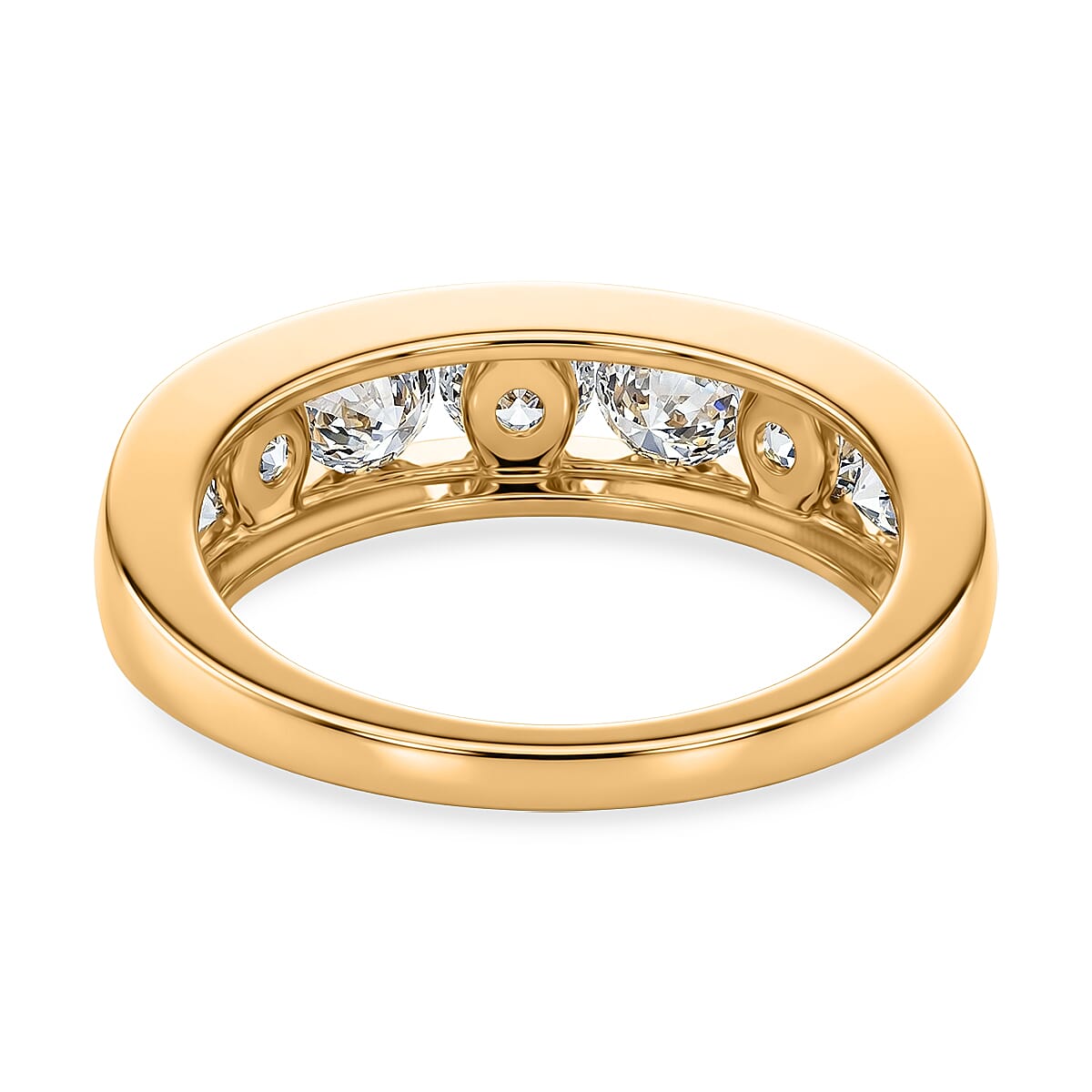 STAR Deal - Luxuriant 9K Yellow Gold SGL Certified VS-EF Lab Grown Diamond Band Ring 2.00 Ct, Gold Wt. 3.60 Gms