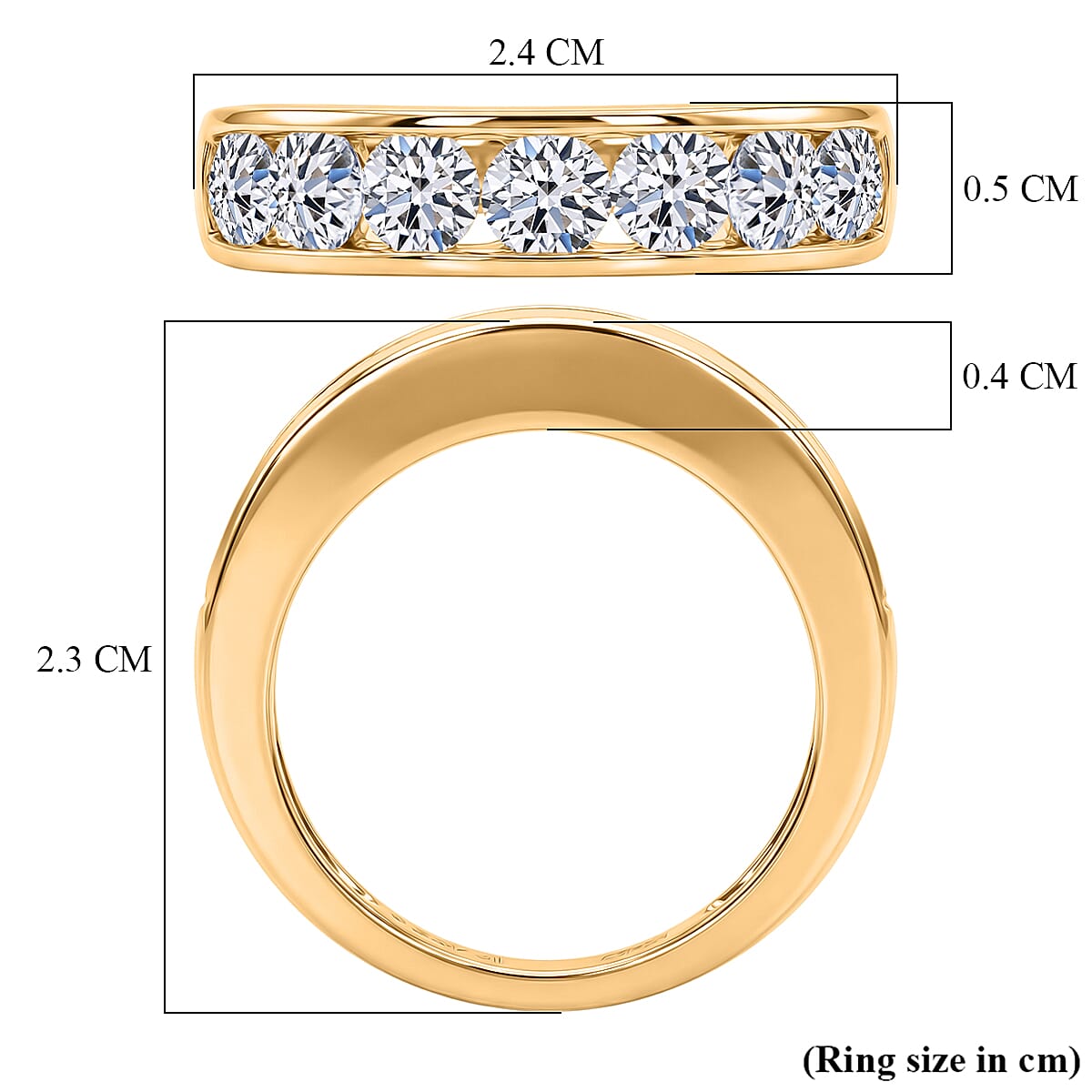 STAR Deal - Luxuriant 9K Yellow Gold SGL Certified VS-EF Lab Grown Diamond Band Ring 2.00 Ct, Gold Wt. 3.60 Gms