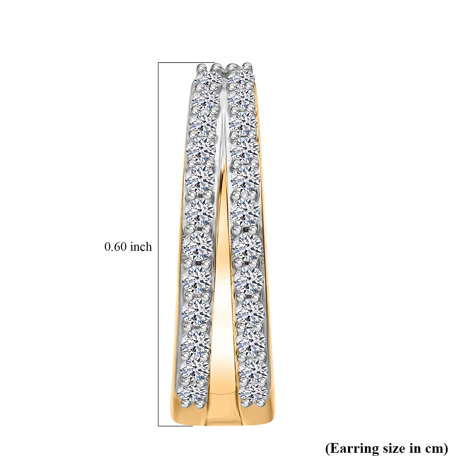 Luxuriant - SI-GH Lab Grown Diamond Hoop  Earring in 18K Vermeil Yellow Gold Platd Sterling Silver 0.50  Ct